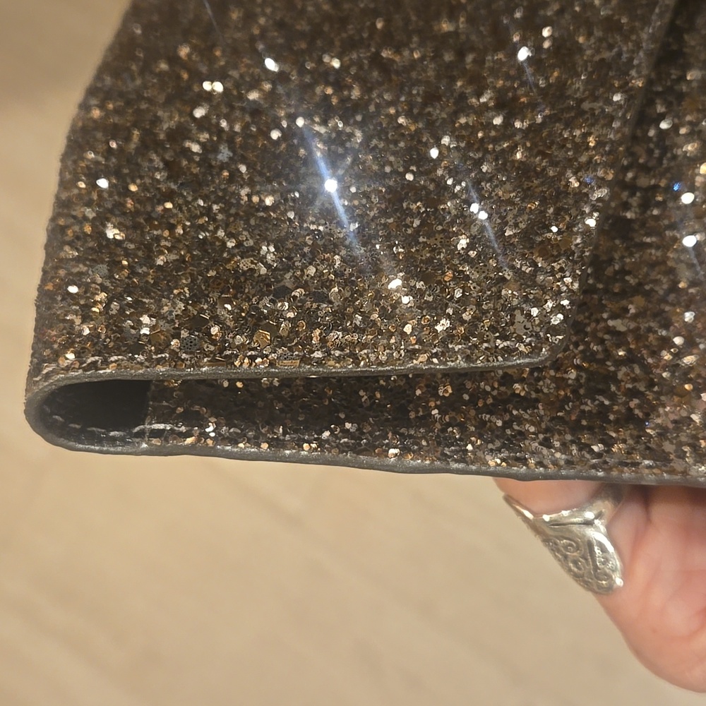 Kate Spade New York Golden Glittery Snap Envelope Clutch - Picture 15 of 16